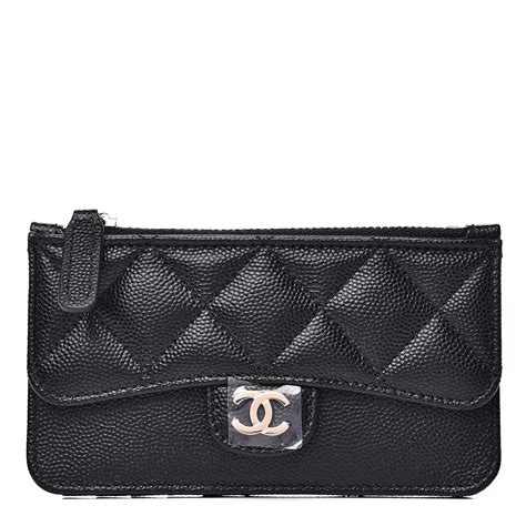 chanel caviar quilted flap zip card holder|Small leather goods — Fashion .